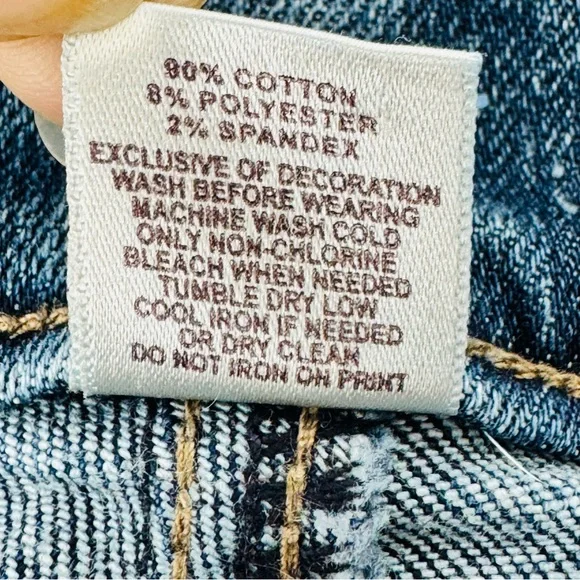 LOFT Modern Cuffed Crop Jeans Size 10 | Embroidered Floral & Crane Detail - Picture 7 of 7